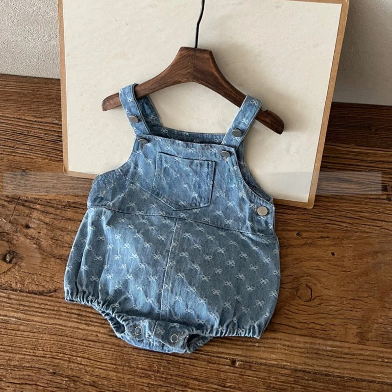 Baby Girls Bow Printed Denim C - đánh giá và giá Baby Products Korean
